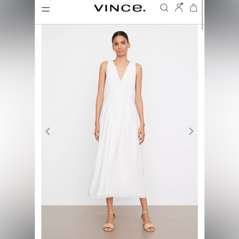 Vince Pleated Midi Dress